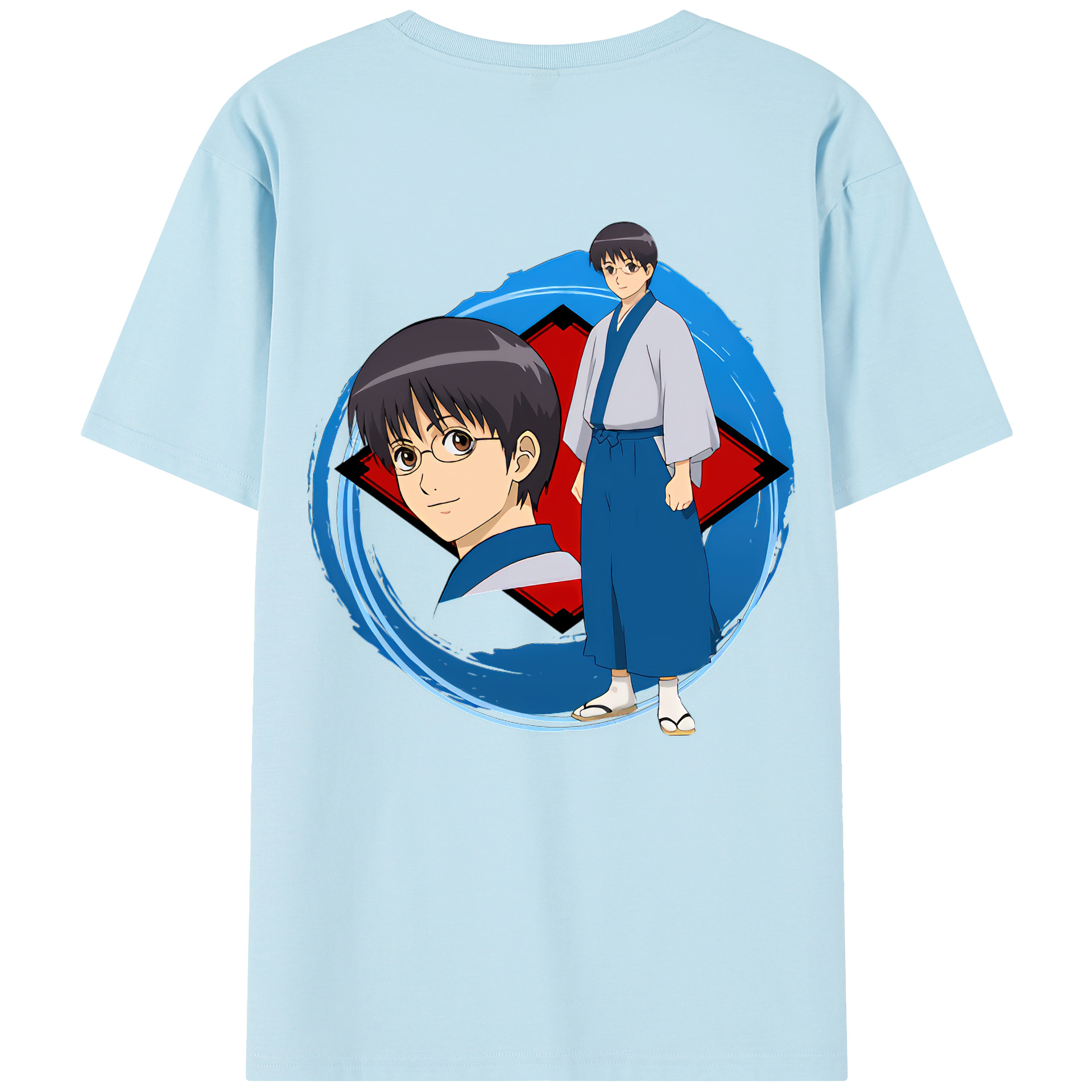 （画像用） ぎんたま 坂田銀時（さかたぎんとき） 神楽 志村新八（しむら しんぱち） GINTAMA Sakata Gintoki Kagura Shimura Shinpachi 綿100％半袖Tシャツ（背面プリント）
